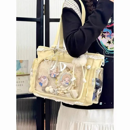 Anime Ita Bag Large Shoulder Tote with Clear Window – Kawaii Crossbody Bag for Fans