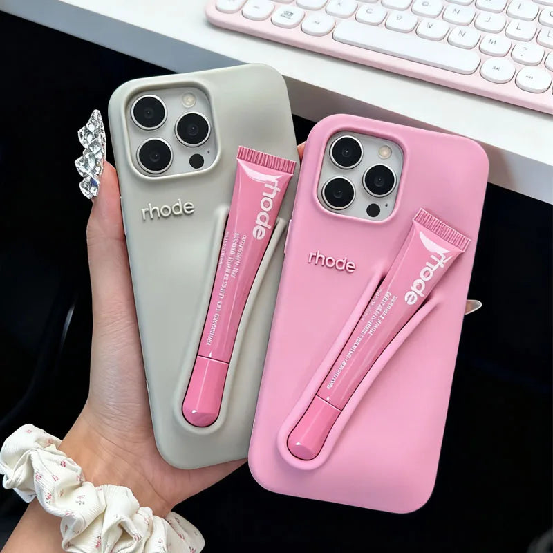 Brand Lemontini Phone Case Iphone 11 12 13 14 15 16 Pro Max Plus 17 Air Makeup Lip Gloss Silicone