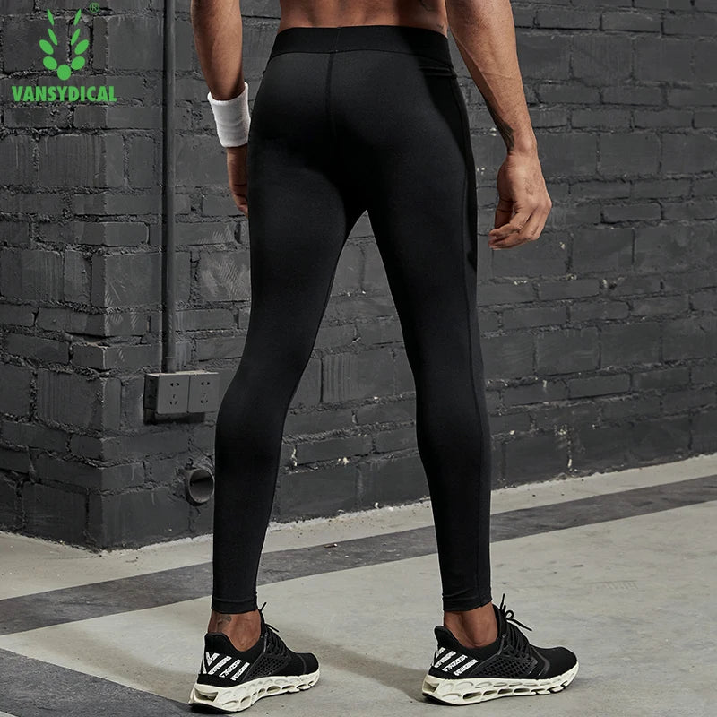 Compression Running Tights – Men's Reflective Striped Leggings