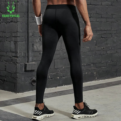 Compression Running Tights – Men's Reflective Striped Leggings