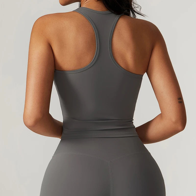 Women's Shockproof Yoga Tank Top - Quick-Dry Gym Vest