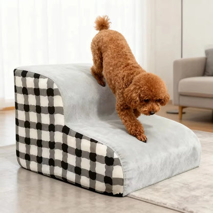 Pet Stairs for Bed – 2 or 3 Step Foam Dog & Cat Ladder, Washable