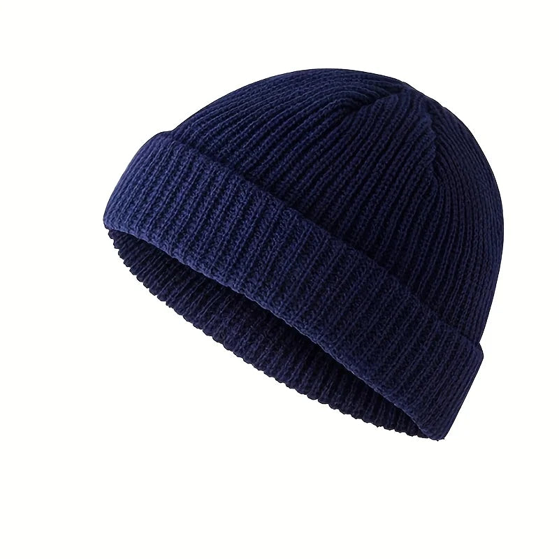Solid Color Knit Beanie for Men & Women – Warm Winter Skull Cap