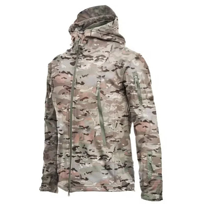 Men's Tactical Soft Shell Jacket – Military Waterproof Hoodie