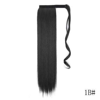 Wrap Around Ponytail Extension – Long Straight Synthetic Clip-In