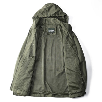 Men's Waterproof Tactical Windbreaker Jacket with Hood