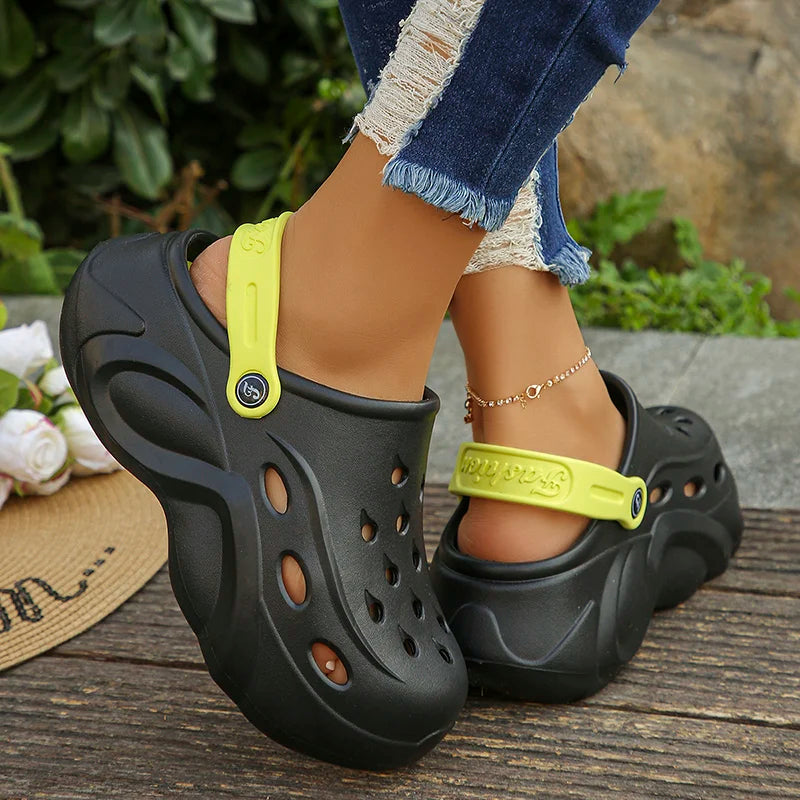 Chunky Platform Clogs for Women – Thick Sole Beach Garden Slides