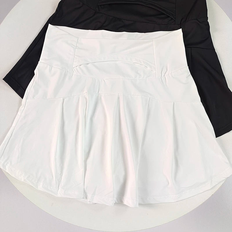Women's Ice Silk Skort – Quick-Dry High-Waist Tennis Skirt