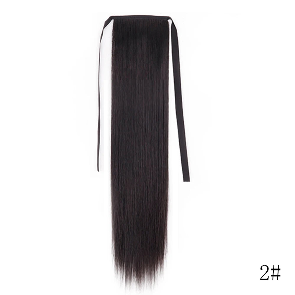 Wrap Around Ponytail Extension – Long Straight Synthetic Clip-In