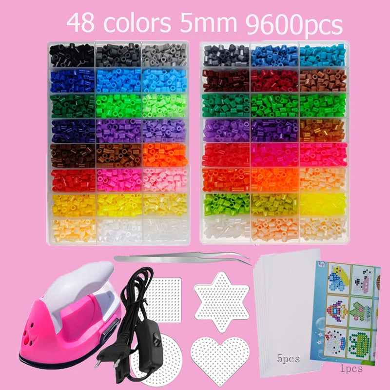 Hama Beads Kit – Fuse Bead Set with Pegboards & Iron