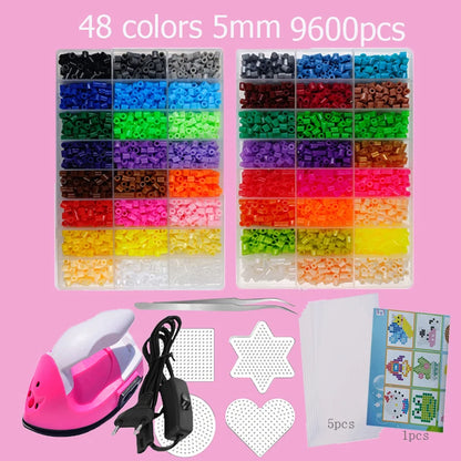 Hama Beads Kit – Fuse Bead Set with Pegboards & Iron