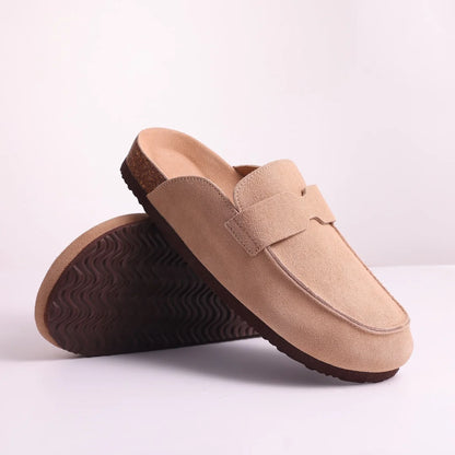 Suede Mule Clogs – Women's Arch Support Cork Outdoor Slippers