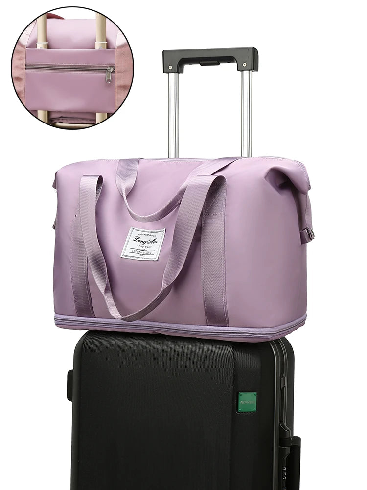 Travel Duffle Bag – Waterproof Nylon Gym Tote for Women