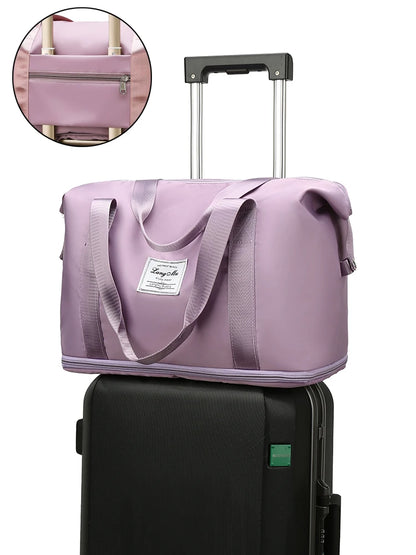 Travel Duffle Bag – Waterproof Nylon Gym Tote for Women