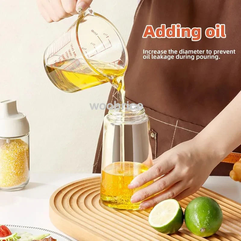 2-in-1 Oil Spray & Pour Bottle with Auto Lid – 500ml