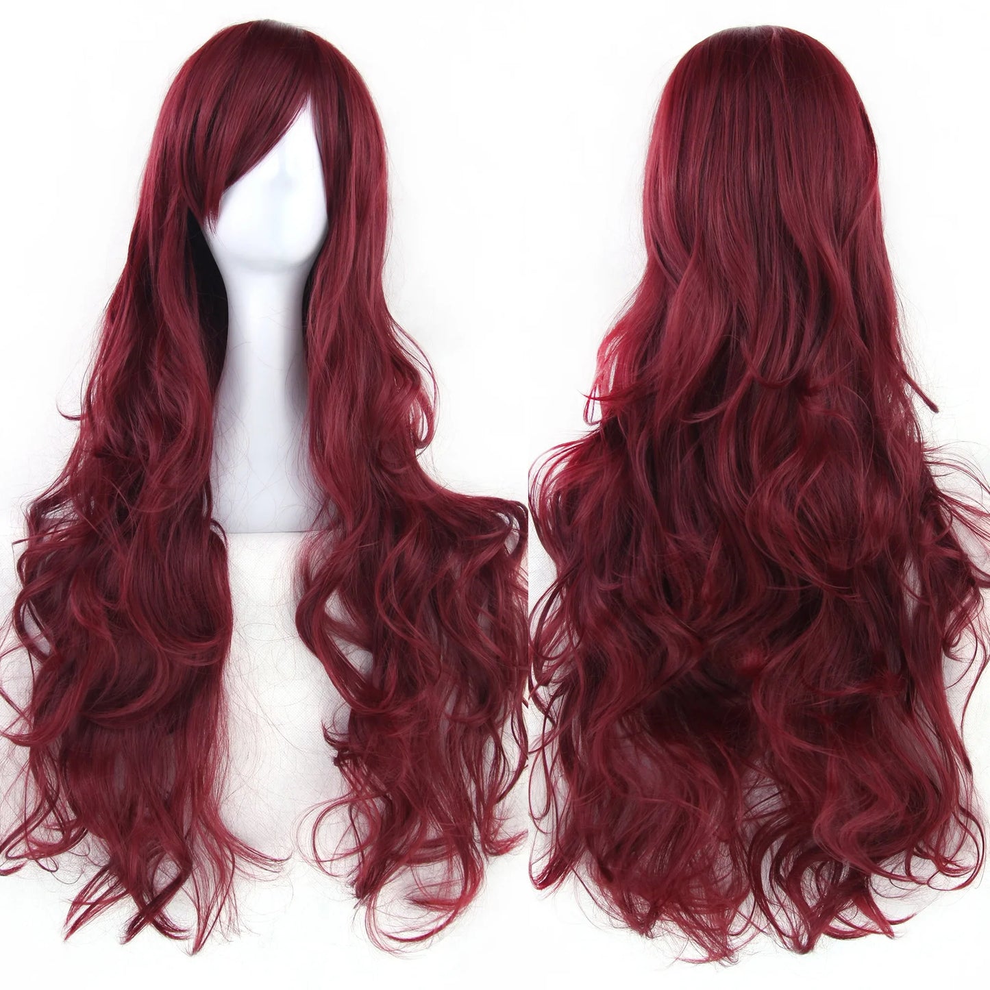 Soowee Curly Long Synthetic Hair Green Wig Hairpiece Pink Black Party Cosplay Wigs Women