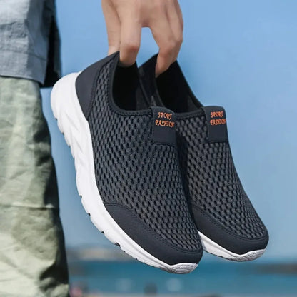 Men's Slip-On Mesh Sneakers Lightweight Breathable Casual Walking Shoes
