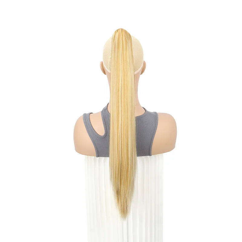 Claw Clip Ponytail Hair Extensions – 24 Inch Straight Synthetic