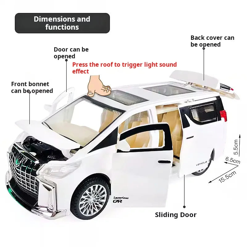 Pull Back Toy Car with Lights & Sound – 6-Door Simulation Model