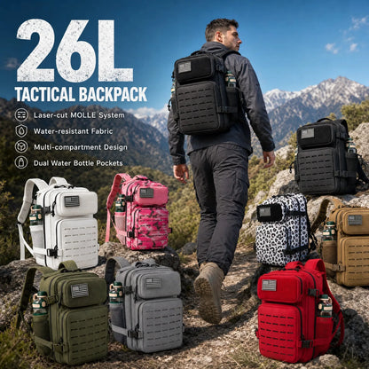 26L Tactical Backpack – MOLLE Rucksack for Men & Women