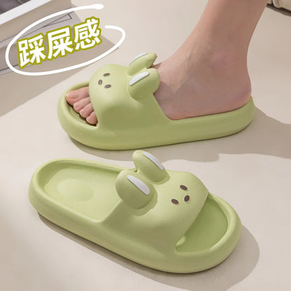 Pillow Rabbit Slippers Women Men House Slides Shower Sandals - Thick