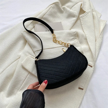Women's Crescent Shoulder Bag – Mini Felt Underarm Purse