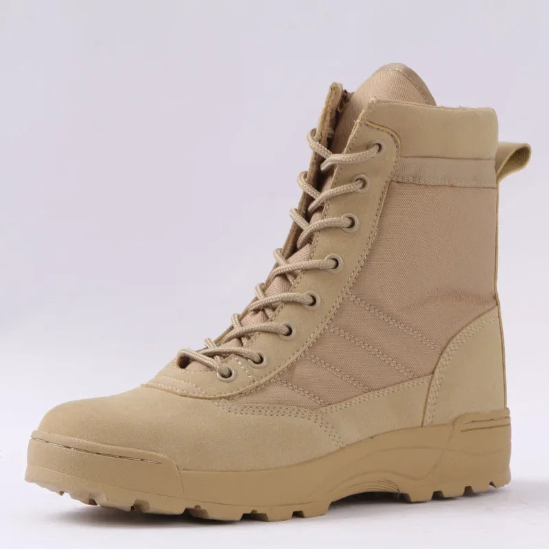 Men's Tactical Combat Boots – High-Top Military Hiking Ankle Shoes