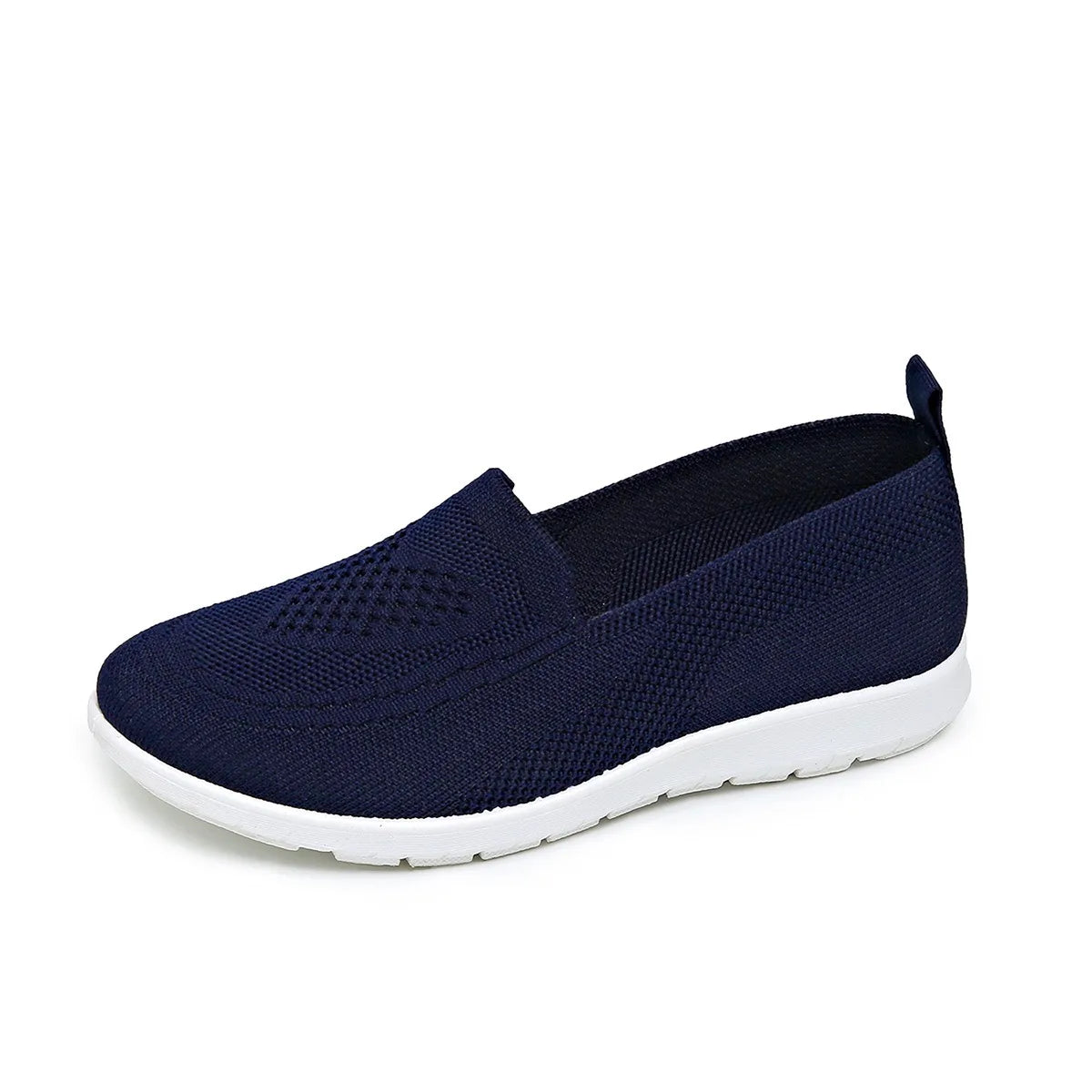 Women's Breathable Slip-On Flats – Casual Knit Mesh Shoes