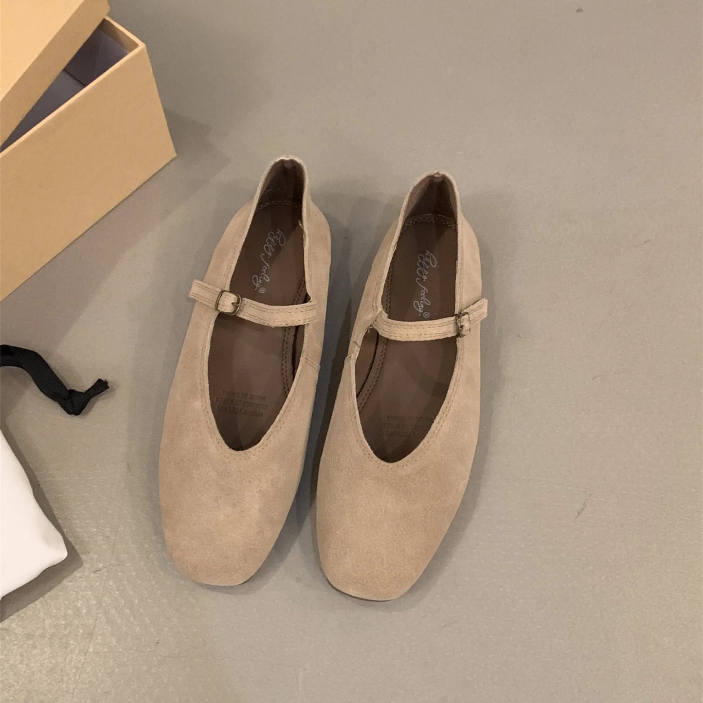 Women's Soft Suede Ballet Flats – Mary Jane Slip-On Shoes