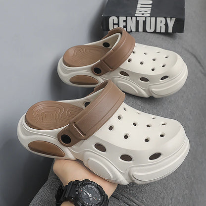 Men's Thick-Sole Clog Sandals – Non-Slip Breathable Beach Slippers