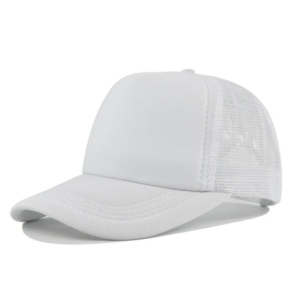 Plain Mesh Trucker Baseball Cap – Unisex Adjustable Snapback