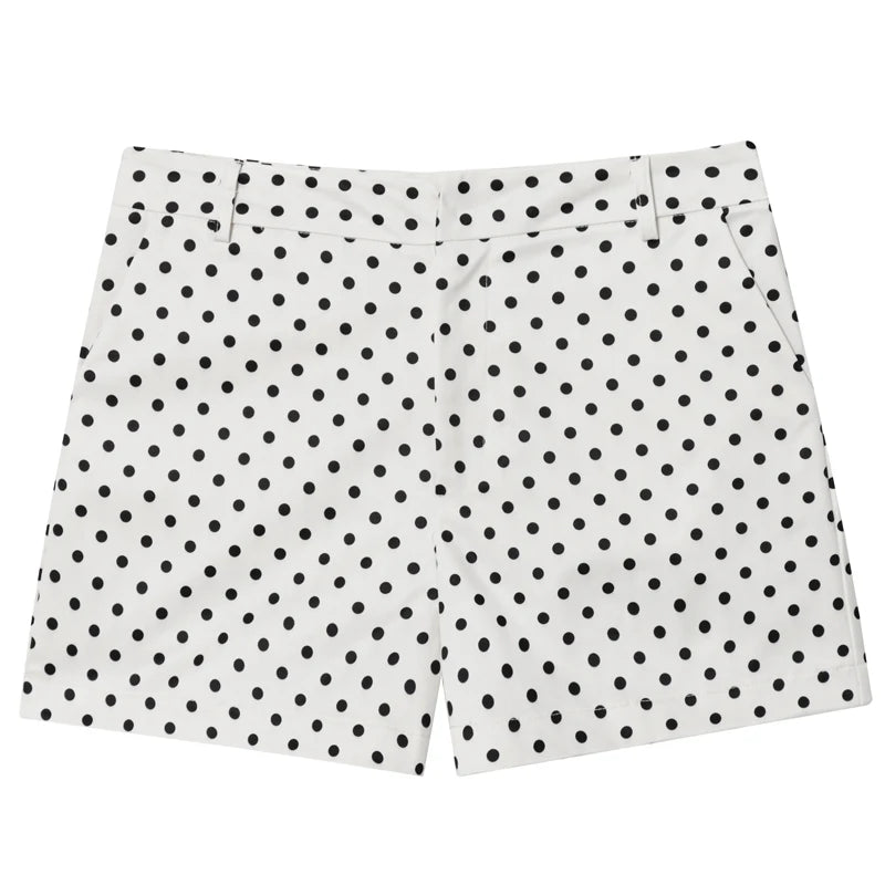 Polka Dot Bomber Jacket & Shorts Set – Women's Oversized Outerwear