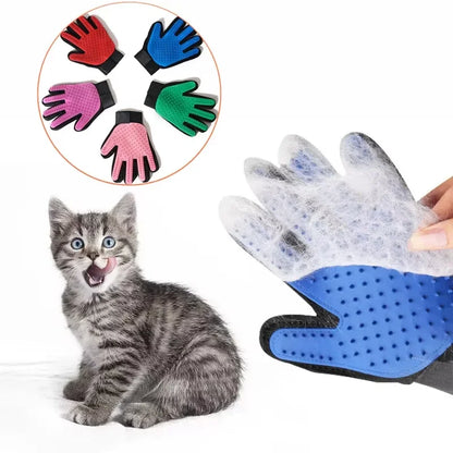 Pet Grooming Deshedding Glove for Cats & Dogs