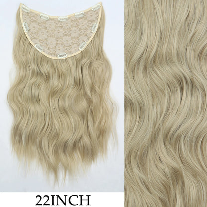 Clip-In Hair Extensions 7pcs 16 Clips Wavy Synthetic 24 Inch