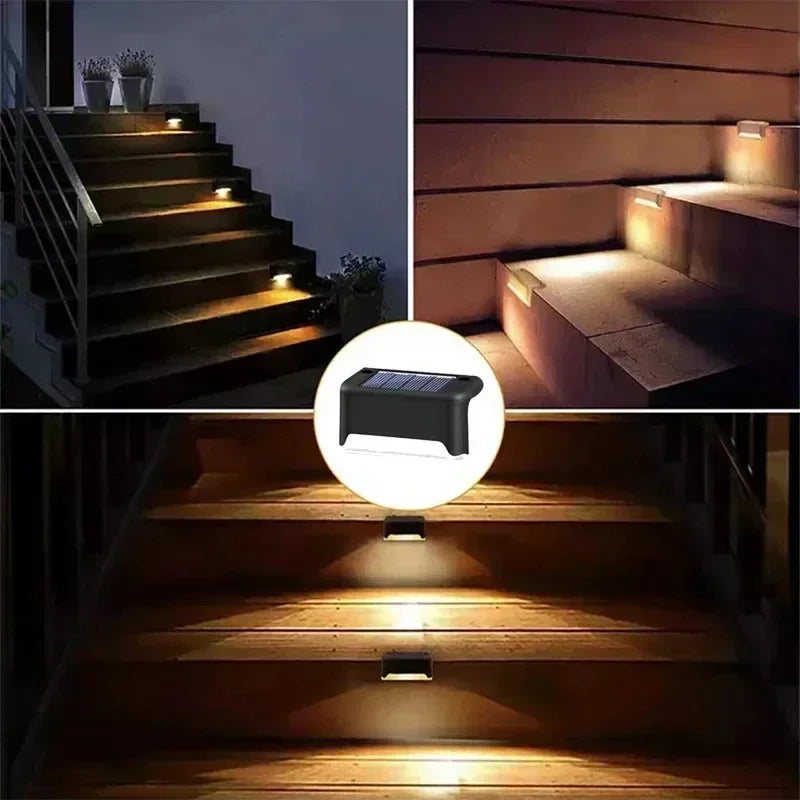 Pcs Solar Led Lights Outdoor Garden Light Deck Lamp Stairs Waterproof Step Patio Decor - Waterproof