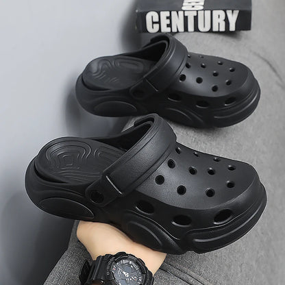 Men's Thick-Sole Clog Sandals – Non-Slip Breathable Beach Slippers