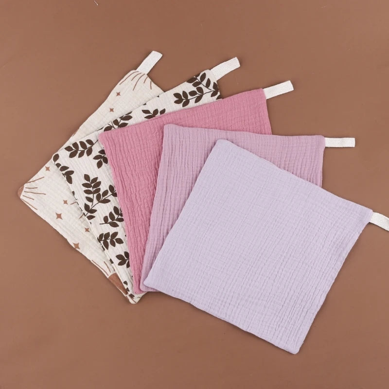 Baby Muslin Washcloths 5-Pack – Soft Gauze Cotton Face Towels