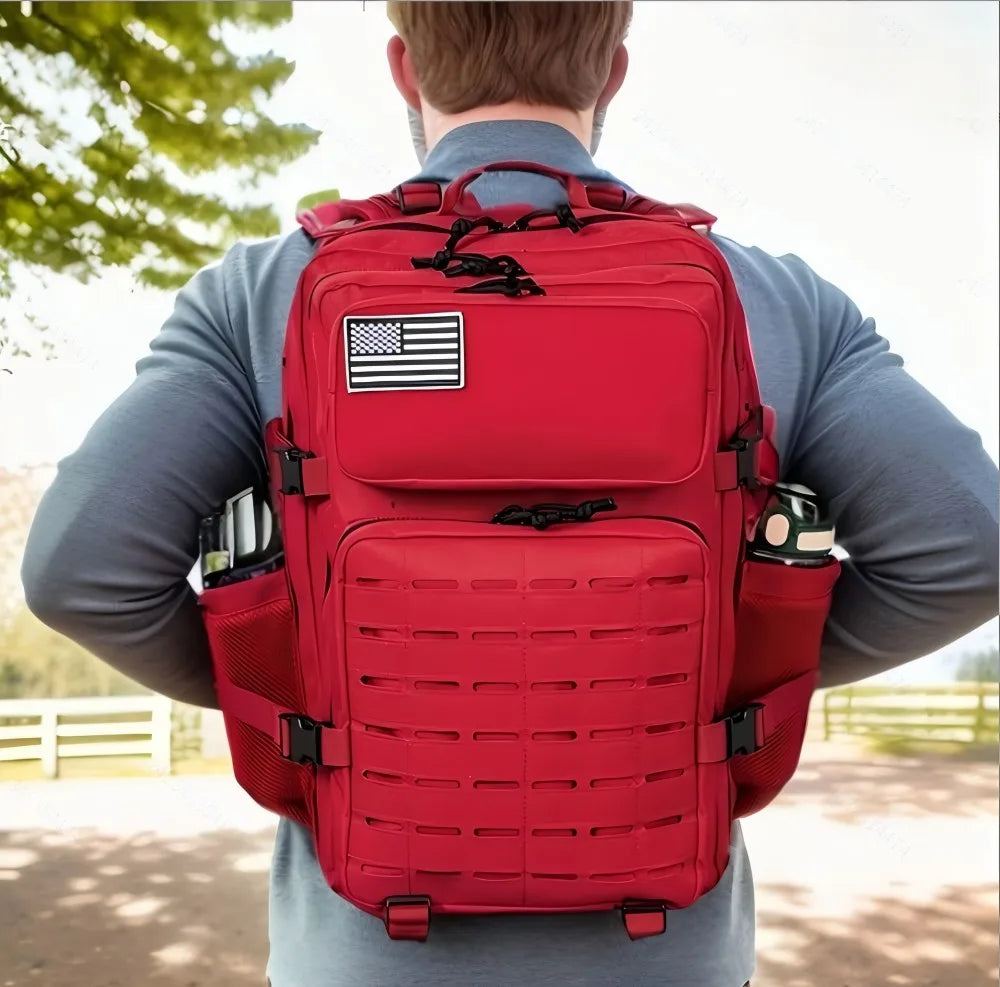 Tactical MOLLE Hiking Backpack – 25L/45L Laser Cut Rucksack with Dual Cup Holders