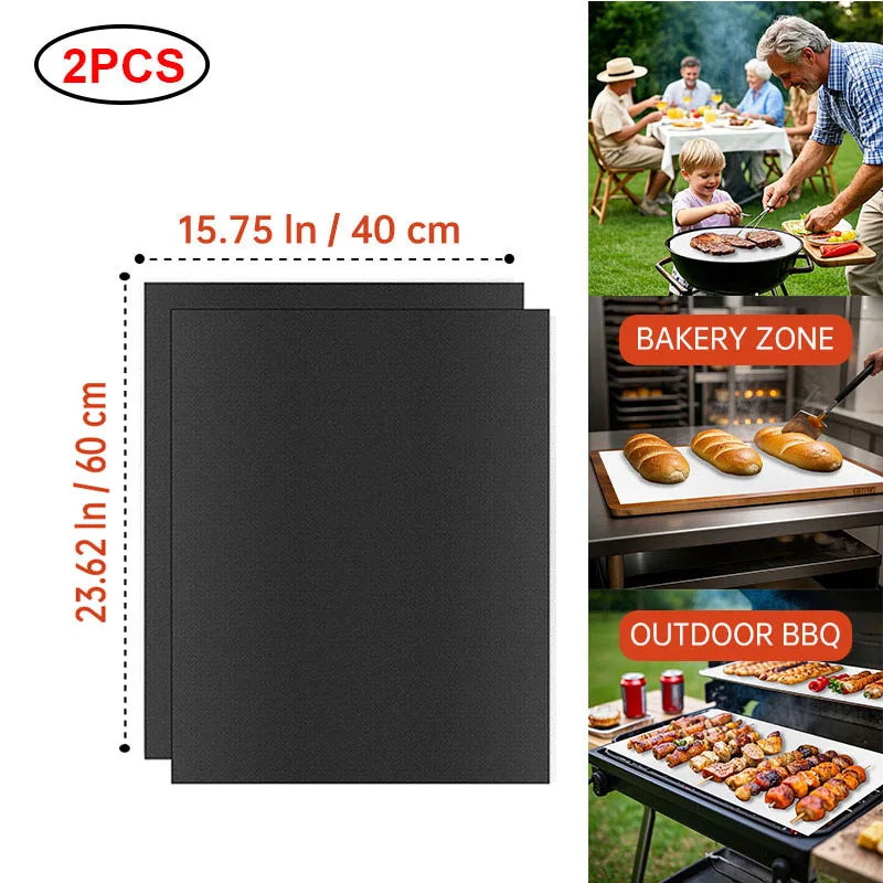Non-Stick BBQ Grill Mat & Oven Liner – Reusable