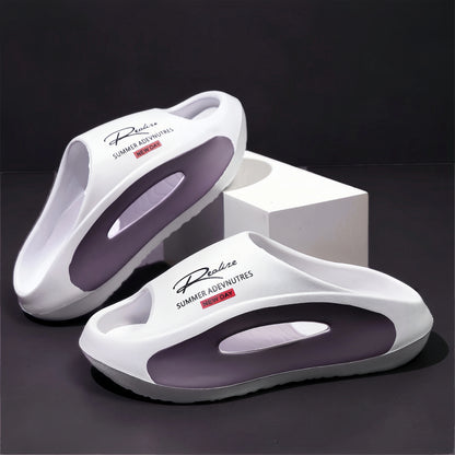 Men's Lightweight EVA Slides – Trendy Cut-Out Design Sandals