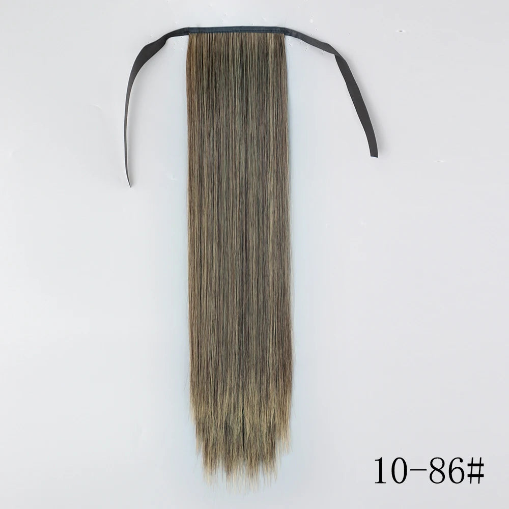 Wrap Around Ponytail Extension – Long Straight Synthetic Clip-In