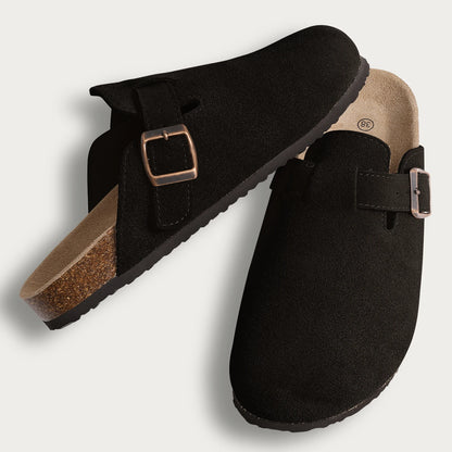 Suede Mule Clogs – Women's Arch Support Cork Outdoor Slippers
