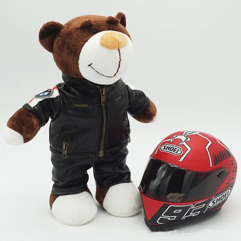 Motorcycle Helmet Teddy Bear Plush Toy – Biker Stuffed Animal Gift