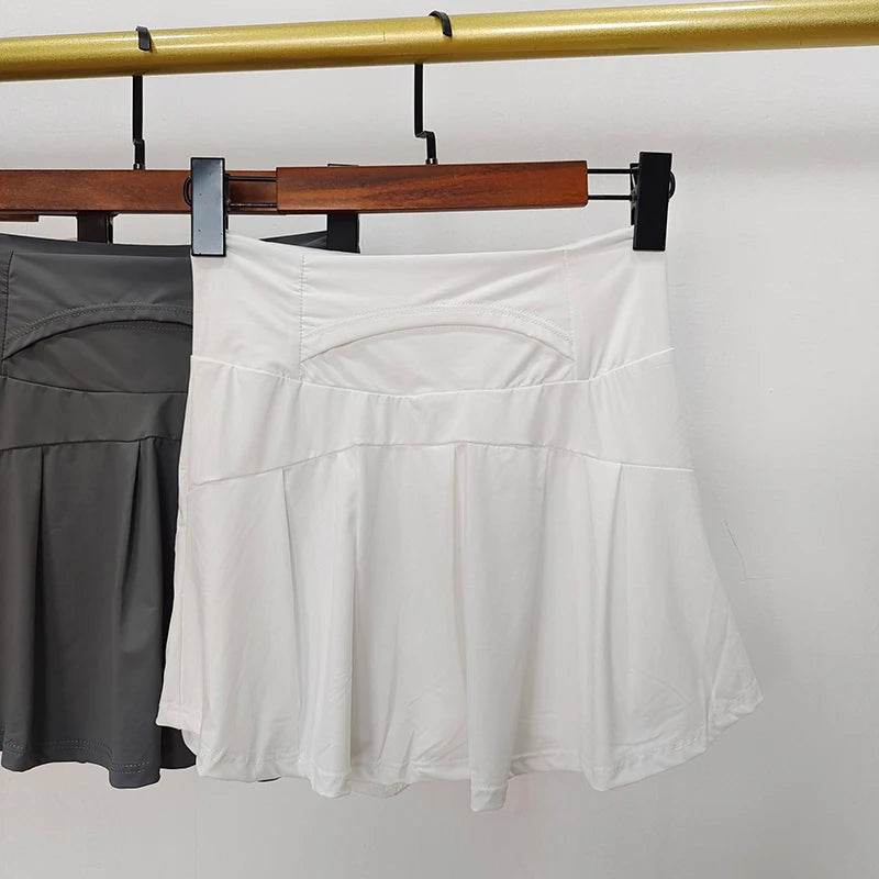Women's Ice Silk Skort – Quick-Dry High-Waist Tennis Skirt