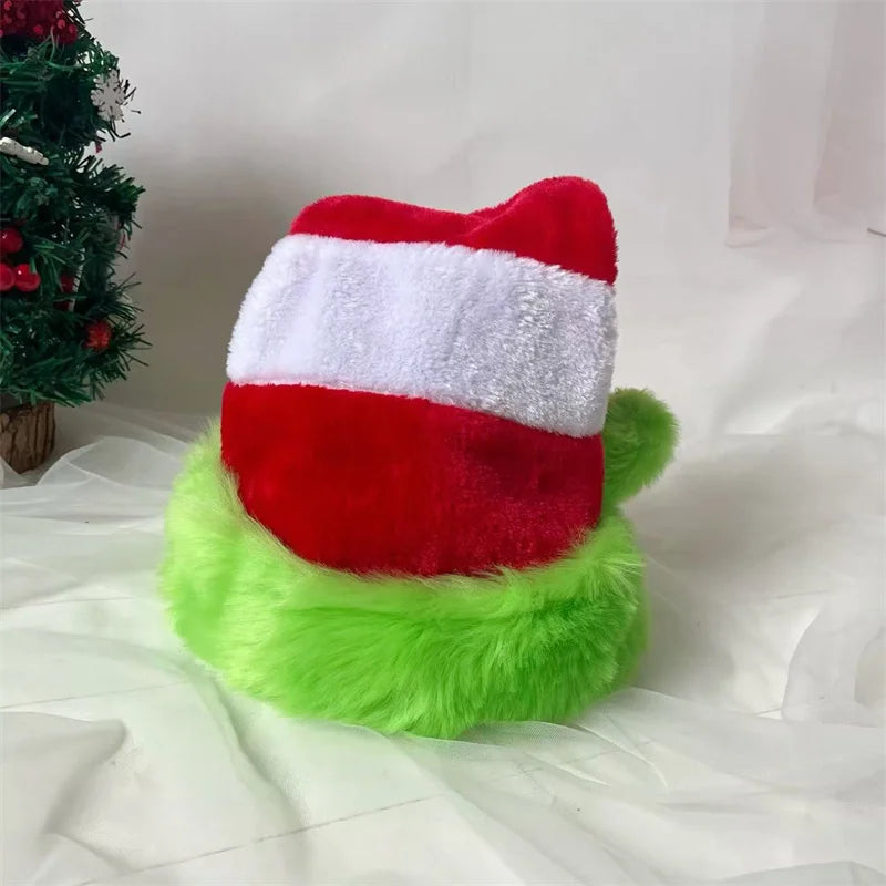 Rainbow Christmas Santa Hat – Long Plush Festive Holiday Cap