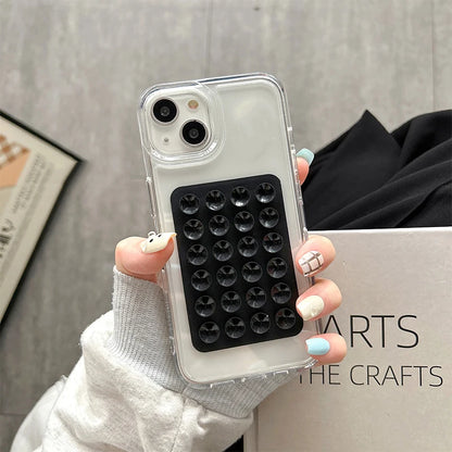 Phone Case Iphone 17 16 15 14 Pro Max Air 16e 11 12 13 7 8 Xr X 3d Suction Cup Airbag Transparent