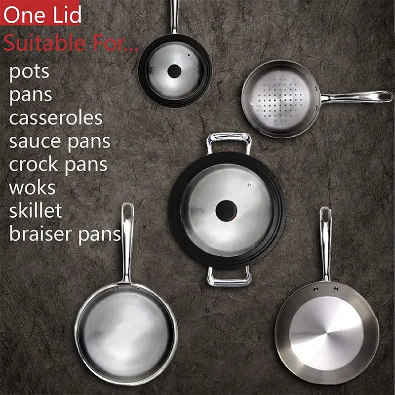 Universal Tempered Glass Lid for Pots & Pans – Multi-Size