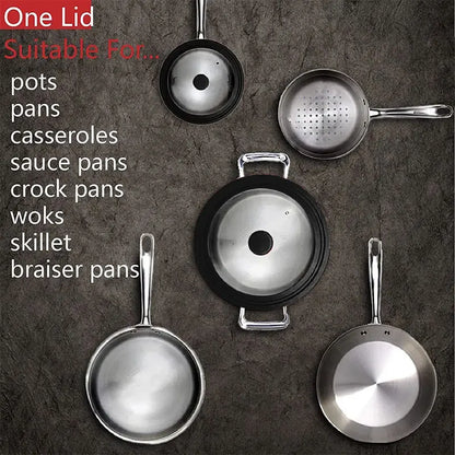Universal Tempered Glass Lid for Pots & Pans – Multi-Size