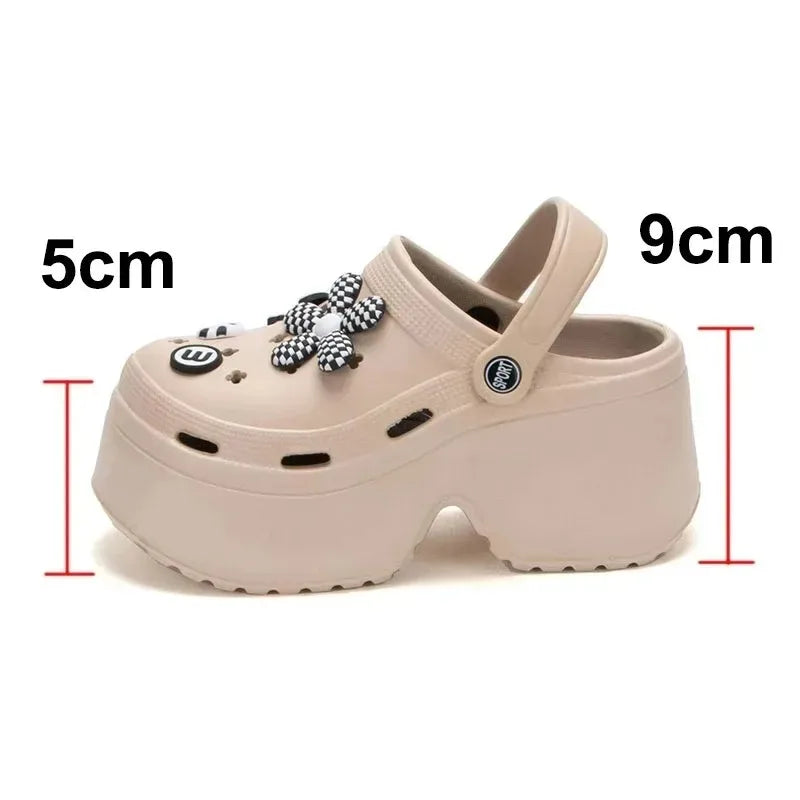 Women's Chunky Platform Clogs – Closed Toe Garden Shoes