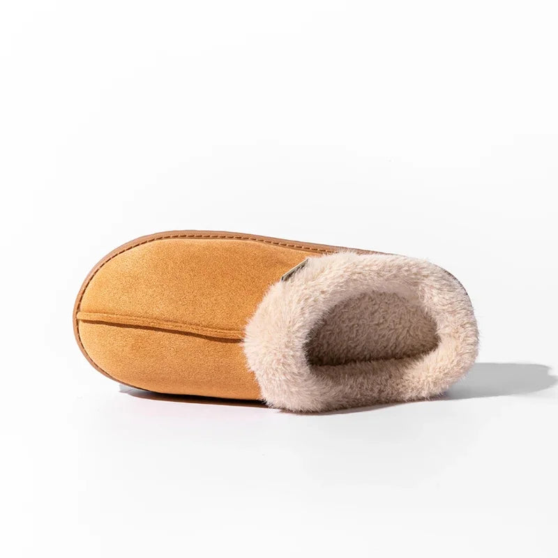 Women Fluffy Slippers Autumn Winter Indoor Eva Thick Sole Anti-Slip Warm Unisex House Shoes - Thick